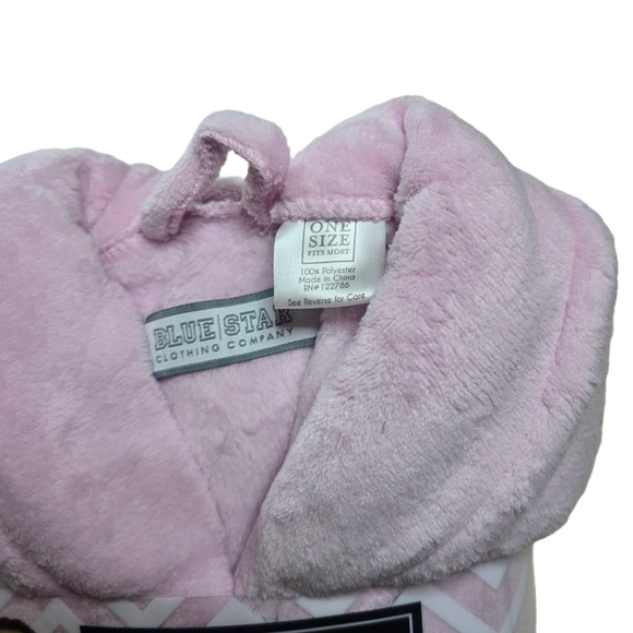 Blue Star NWT Pastel Pink Ultra-Plush Shawl Collar Robe OSFM Balletcore Cozy - Picture 4 of 4